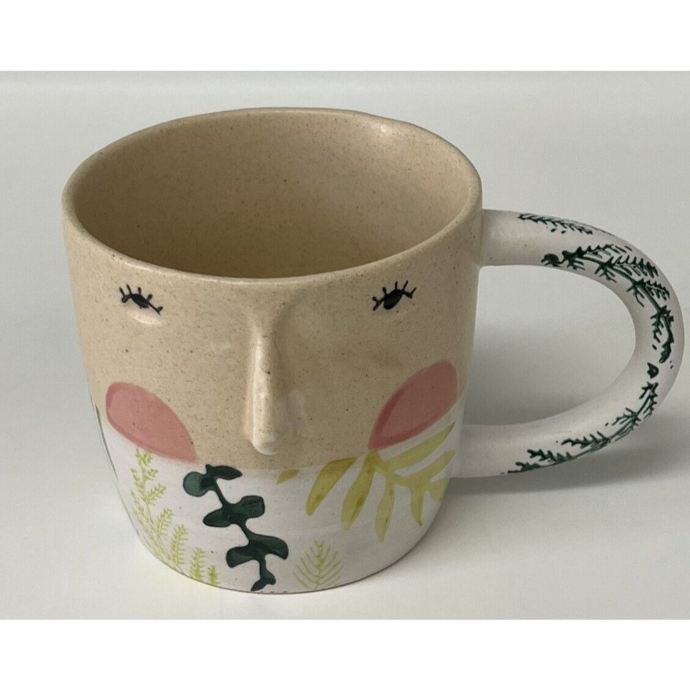 Anthropologie 3D Face Mug Cup Visage Artist Fotini Tikkou Handpainted New